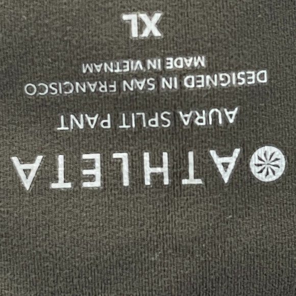 ATHLETA Aura Split Pant Dark Olive Green Powervita Fabric YOGA Gym Pants size XL - Picture 7 of 7